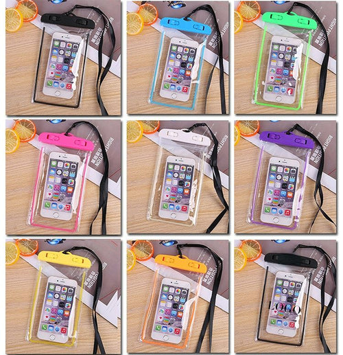4 pcs Luminous Waterproof Floating Airbag Phone Sealed Case Pouch With Strap For Highly Sensitive Phone Screen For Swimming Gift - 7DAY'S