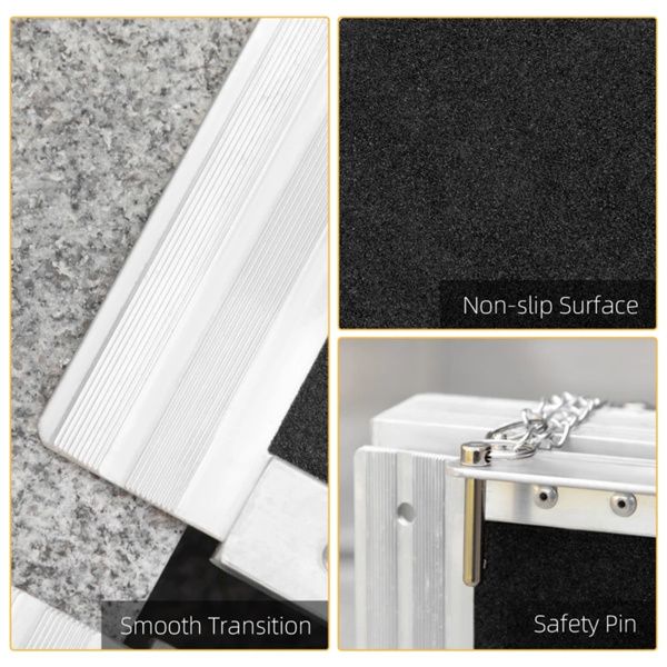4' Threshold Ramp,Portable Wheelchair Ramp,Carpeted Foldable Handicap Ramp - 7DAY'S