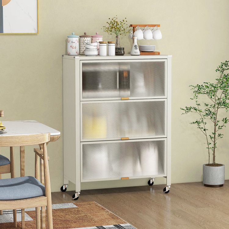 4 - Tier Kitchen Bakers Rack with Flip Doors - 7DAY'S