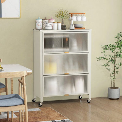4 - Tier Kitchen Bakers Rack with Flip Doors - 7DAY'S