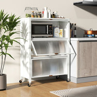 4 - Tier Kitchen Bakers Rack with Flip Doors - 7DAY'S