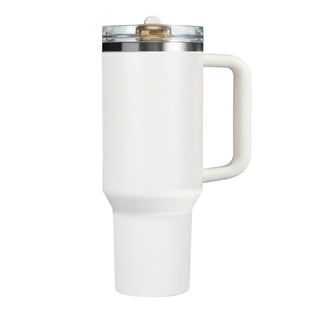 40 oz Tumbler with Handle Quenchers ProTour Detachable Flip Straw Lid Tumbler,Vacuum Insulated Tumblers with Top Leak Proof Lids and Flip Straw,Reusable Insulated Cup (A - Black White Check, 40 oz) - 7DAY'S