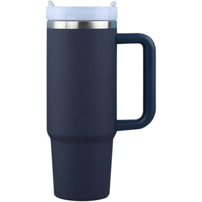 40 oz Water Tumbler Cup Stainless Steel Insulated Bottle Handle & Straw Travel - 7DAY'S