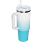 40 oz Water Tumbler Cup Stainless Steel Insulated Bottle Handle & Straw Travel - 7DAY'S