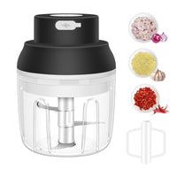 400ML Electric Garlic Chopper, 6 Blades Garlic Grinder Mini Vegetable Chopper, USB Portable Veggie Chopper, Garlic Mincer, Onion Chopper, Food Processor for Ginger, Chili, Fruit, Meat - 7DAY'S