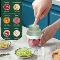 400ML Electric Garlic Chopper, 6 Blades Garlic Grinder Mini Vegetable Chopper, USB Portable Veggie Chopper, Garlic Mincer, Onion Chopper, Food Processor for Ginger, Chili, Fruit, Meat - 7DAY'S