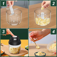 400ML Electric Garlic Chopper, 6 Blades Garlic Grinder Mini Vegetable Chopper, USB Portable Veggie Chopper, Garlic Mincer, Onion Chopper, Food Processor for Ginger, Chili, Fruit, Meat - 7DAY'S