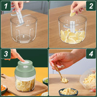 400ML Electric Garlic Chopper, 6 Blades Garlic Grinder Mini Vegetable Chopper, USB Portable Veggie Chopper, Garlic Mincer, Onion Chopper, Food Processor for Ginger, Chili, Fruit, Meat - 7DAY'S