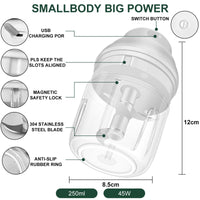 400ML Electric Garlic Chopper, 6 Blades Garlic Grinder Mini Vegetable Chopper, USB Portable Veggie Chopper, Garlic Mincer, Onion Chopper, Food Processor for Ginger, Chili, Fruit, Meat - 7DAY'S