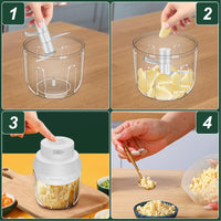 400ML Electric Garlic Chopper, 6 Blades Garlic Grinder Mini Vegetable Chopper, USB Portable Veggie Chopper, Garlic Mincer, Onion Chopper, Food Processor for Ginger, Chili, Fruit, Meat - 7DAY'S