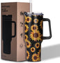 40oz Sunflower Tumbler with Handle – Sunflower Gifts for Women, Mom, Grandma, Wife & Daughter – Insulated Cup with Handle, Lid & Straw – Birthday & Mother’s Day Gifts for Best Friend, Teacher & Nurse - 7DAY'S