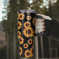 40oz Sunflower Tumbler with Handle – Sunflower Gifts for Women, Mom, Grandma, Wife & Daughter – Insulated Cup with Handle, Lid & Straw – Birthday & Mother’s Day Gifts for Best Friend, Teacher & Nurse - 7DAY'S