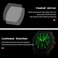 OLEVS Watches Men Chronograph Waterproof Rectangle Face Moon Phase Stainless Steel Strap Dress Watches for Men Luminous Quartz Calendar Mens Wrist Watch