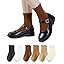 HONGTEYA 6 Pairs Girls White Ruffle Socks School Uniform Dress Socks for Kids Seamless Crew Ankle Cotton Size 2-14 Years