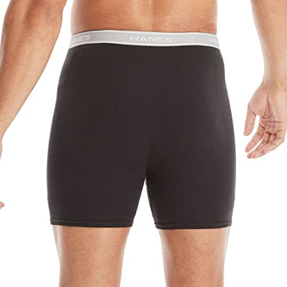 Hanes Men Hanes Boxer Briefs, Cool Dri Moisture-Wicking Underwear, Cotton No-Ride-up for Men, 6 Pack - Striped Assorted, Multi-Packs Available XXL