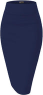 Hybrid & Company Women's Techno/Scuba Stretchy Office Pencil Skirt Made in USA