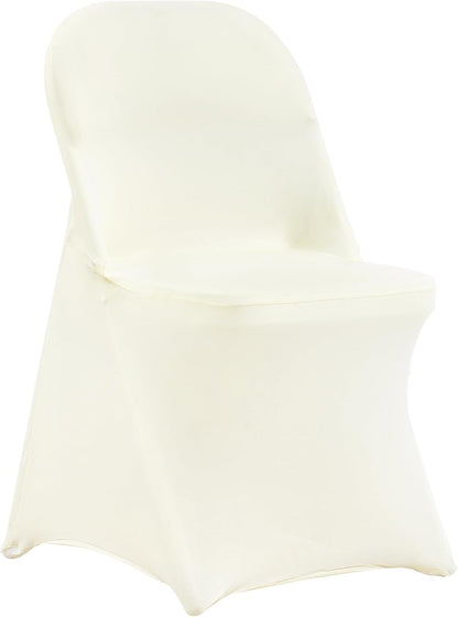 VEVOR 100 Pcs White Chair Covers Polyester Spandex Chair Cover Stretch Slipcovers for Wedding Party Dining Banquet Flat-Front Chair Covers