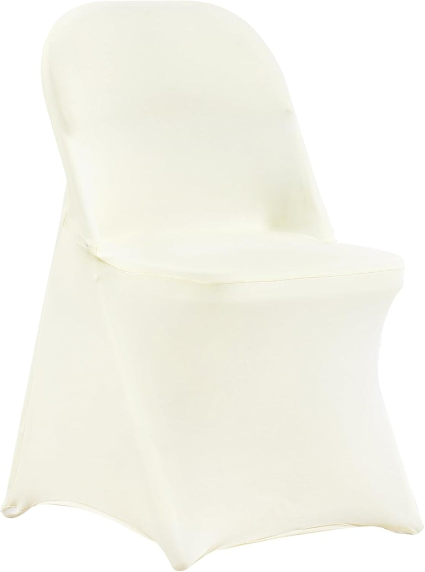VEVOR 100 Pcs White Chair Covers Polyester Spandex Chair Cover Stretch Slipcovers for Wedding Party Dining Banquet Flat-Front Chair Covers