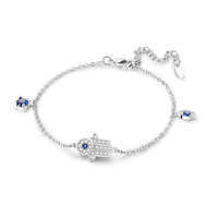 Silver Plated Stars Heart Shape Butterflies Clover Clasp Bracelet for Women Fit Original Charms Beads DIY Making Gift