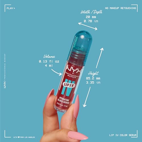 NYX PROFESSIONAL MAKEUP Lip IV Hydrating Glossy Lip Stain with 12HR Hydration - Drippin In Rose (Pink)