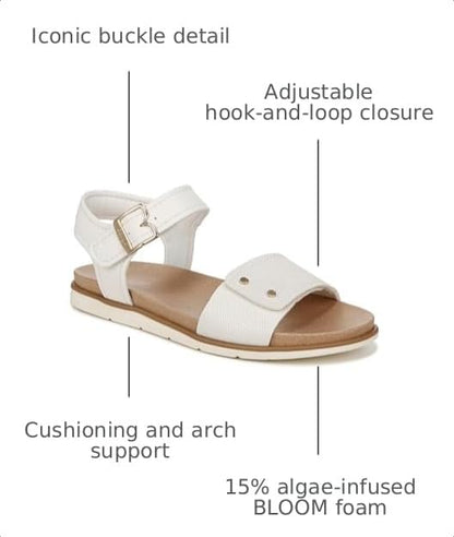 Dr. Scholl's Womens Nicely Sun Flat Sandal Off White 9 MDr. Scholl's Womens Nicely Sun Flat Sandal Off White 9 M