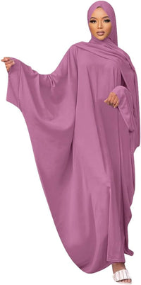 Muslim Dress for Women Pakistani Kaftan Abaya Robe + Hijab Arabic Islamic Prayer Clothes Dubai Outfits