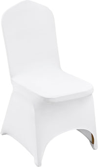 VEVOR 100 Pcs White Chair Covers Polyester Spandex Chair Cover Stretch Slipcovers for Wedding Party Dining Banquet Flat-Front Chair Covers