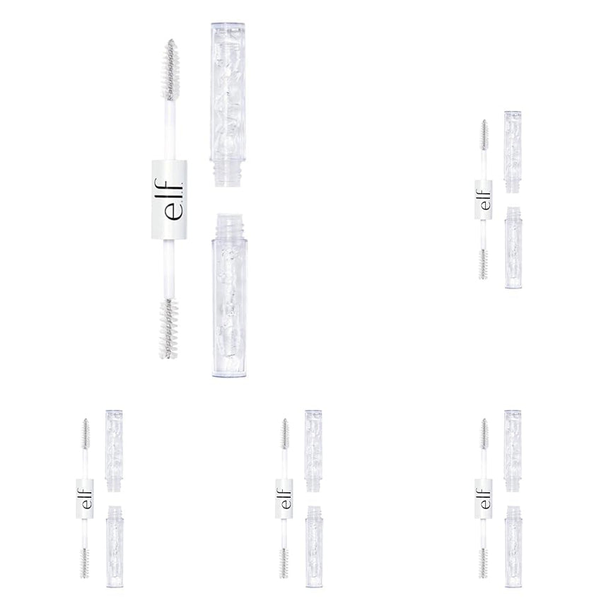 e.l.f. Clear Brow & Lash Mascara, Dual-Sided Brushable Clear Gel For Groomed Brows & Eyelashes, Long-Wear Conditioning Formula, Vegan & Cruelty-Free