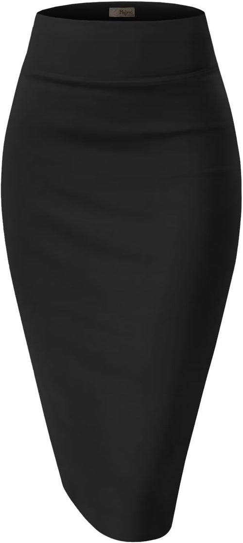 Hybrid & Company Women's Techno/Scuba Stretchy Office Pencil Skirt Made in USA