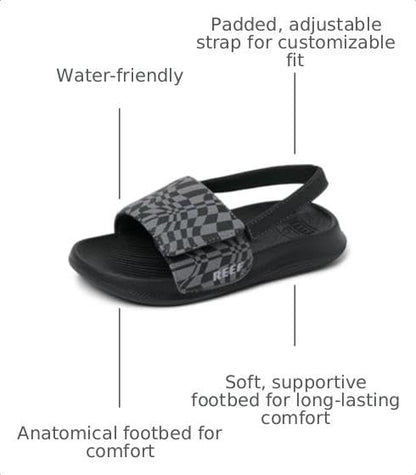 REEF Boys Sandals, Toddler/Little Kid Salty Slide, Black/White, 8REEF Boys Sandals, Toddler/Little Kid Salty Slide, Black/White, 8