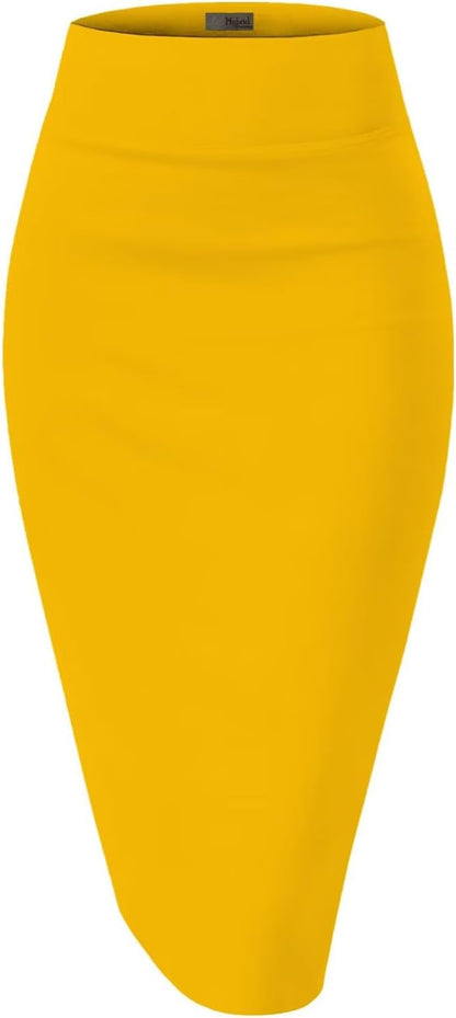 Hybrid & Company Women's Techno/Scuba Stretchy Office Pencil Skirt Made in USA