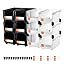 VEVOR Plastic Stackable Storage Bins, 14.8 x 8.5 x 7.1 inch (12 Pack), Plastic Containers for Organizing & Storage Bins for Garage, Small Parts, Office Supplies, Other Accessories, Black & Transparent