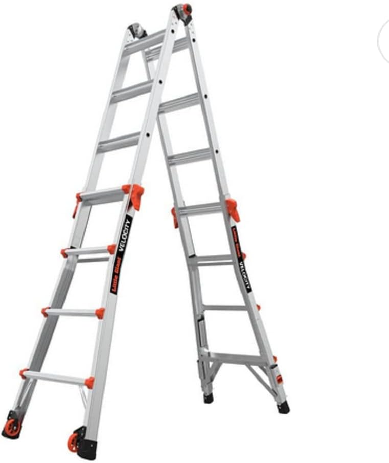 Little Giant Multi-Position Ladder, Velocity, M17, 9-15 Foot, Aluminum, Type 1A, 300 lbs Weight Rating & Work Platform, Aluminum, 375 lbs Weight Rating