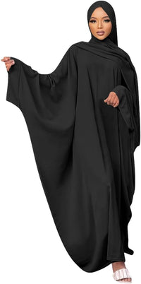 Muslim Dress for Women Pakistani Kaftan Abaya Robe + Hijab Arabic Islamic Prayer Clothes Dubai Outfits