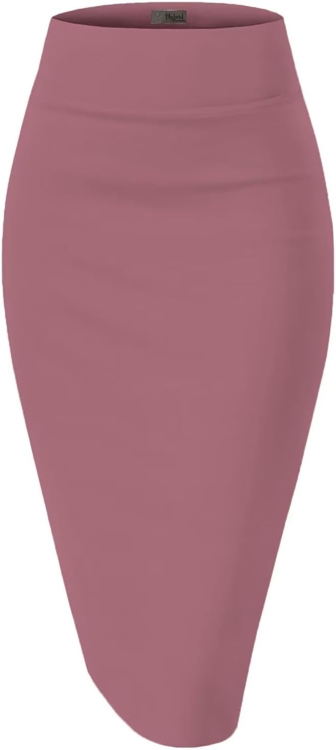 Hybrid & Company Women's Techno/Scuba Stretchy Office Pencil Skirt Made in USA