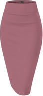 Hybrid & Company Women's Techno/Scuba Stretchy Office Pencil Skirt Made in USA