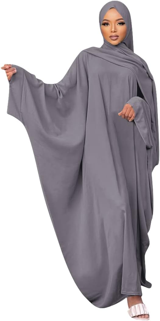 Muslim Dress for Women Pakistani Kaftan Abaya Robe + Hijab Arabic Islamic Prayer Clothes Dubai Outfits