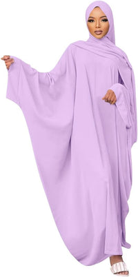Muslim Dress for Women Pakistani Kaftan Abaya Robe + Hijab Arabic Islamic Prayer Clothes Dubai Outfits