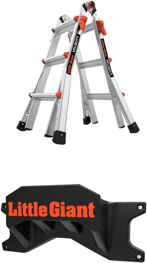 Little Giant Multi-Position Ladder, Velocity, M17, 9-15 Foot, Aluminum, Type 1A, 300 lbs Weight Rating & Work Platform, Aluminum, 375 lbs Weight Rating