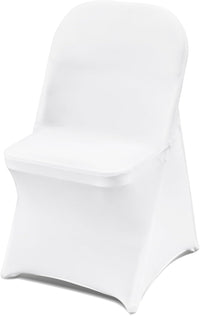VEVOR 100 Pcs White Chair Covers Polyester Spandex Chair Cover Stretch Slipcovers for Wedding Party Dining Banquet Flat-Front Chair Covers