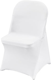 VEVOR 100 Pcs White Chair Covers Polyester Spandex Chair Cover Stretch Slipcovers for Wedding Party Dining Banquet Flat-Front Chair Covers
