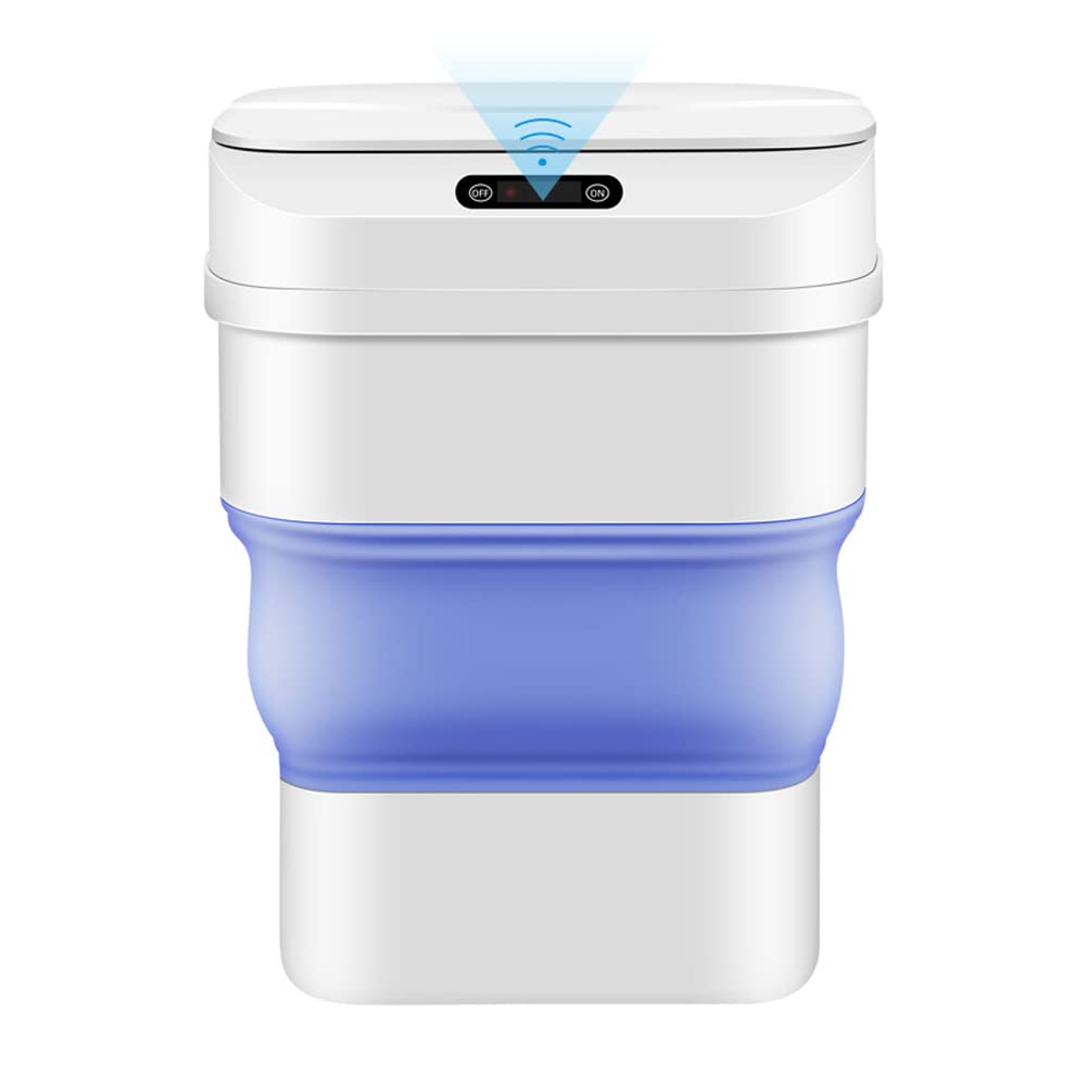 Automatic Sensor Trash Can, Kitchen Smart Garbage Bin with Lid, Touchless Induction, Collapsible Design, Large Capacity Waste Basket for Home, Office, Bathroom