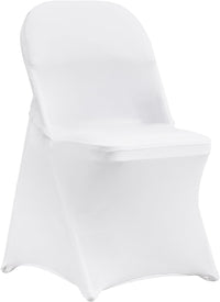 VEVOR 100 Pcs White Chair Covers Polyester Spandex Chair Cover Stretch Slipcovers for Wedding Party Dining Banquet Flat-Front Chair Covers