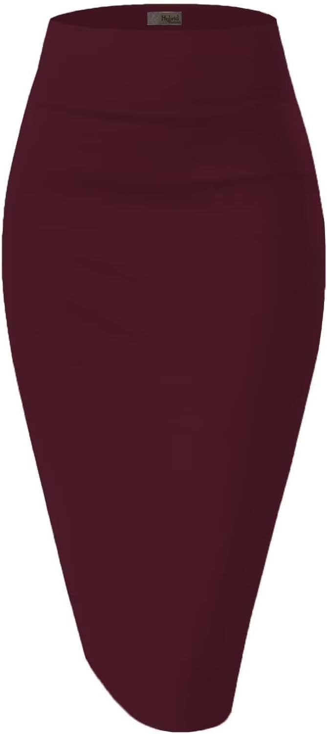 Hybrid & Company Women's Techno/Scuba Stretchy Office Pencil Skirt Made in USA
