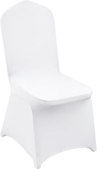 VEVOR 100 Pcs White Chair Covers Polyester Spandex Chair Cover Stretch Slipcovers for Wedding Party Dining Banquet Flat-Front Chair Covers