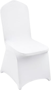 VEVOR 100 Pcs White Chair Covers Polyester Spandex Chair Cover Stretch Slipcovers for Wedding Party Dining Banquet Flat-Front Chair Covers