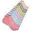 Comfoex 12 Pairs Girls Athletic Ankle Socks for 4-6 6-8 8-10 Years Old - Cotton Short Socks for Little Big Kids
