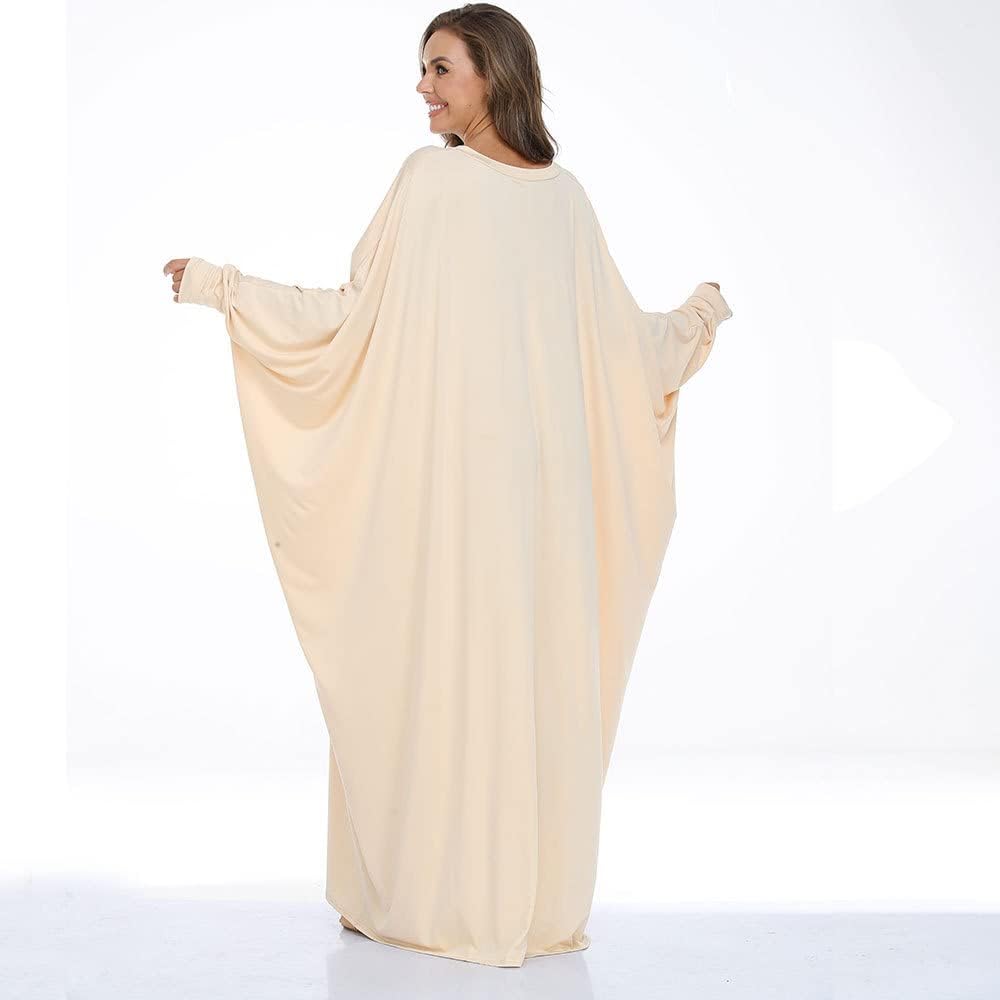 Boedaty Women Soft Muslim Prayer Dress Abaya Islamic Ramadan Full of Elasticity Garment Dubai Robe