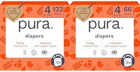 Pura Size 6 Eco-Friendly Diapers (29+ lbs) Hypoallergenic, Soft Organic Cotton, Sustainable, up to 12 Hours Leak Protection, Allergy UK, Recyclable Paper Packaging, 18 Count (Pack of 3) (54 Diapers)