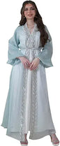 Embroidery Jalabiya Chiffon Abaya Dress for Women Dubai Sadui Muslim Eid Clothes